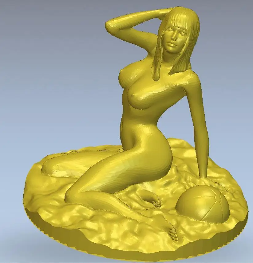 

3d модель, рельеф для ЧПУ или 3D принтеров в формате STL, девушка с мячом