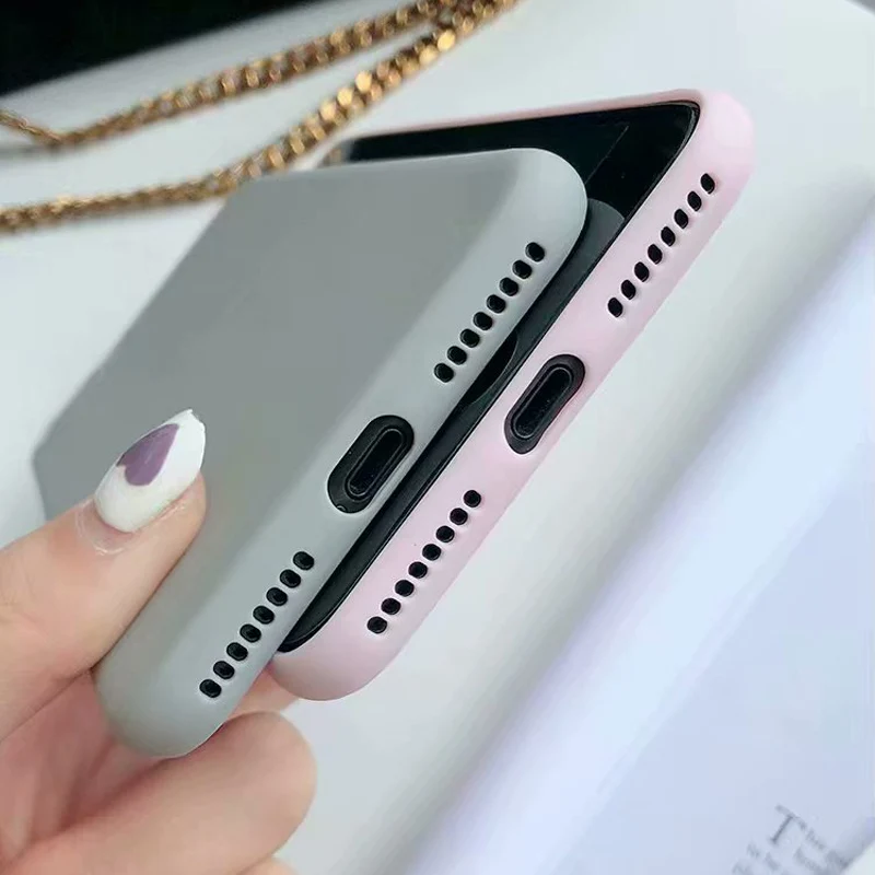 Милые простые однотонный яркий цвет телефон чехол для iPhone 6 6s 7 8 плюс Мягкие