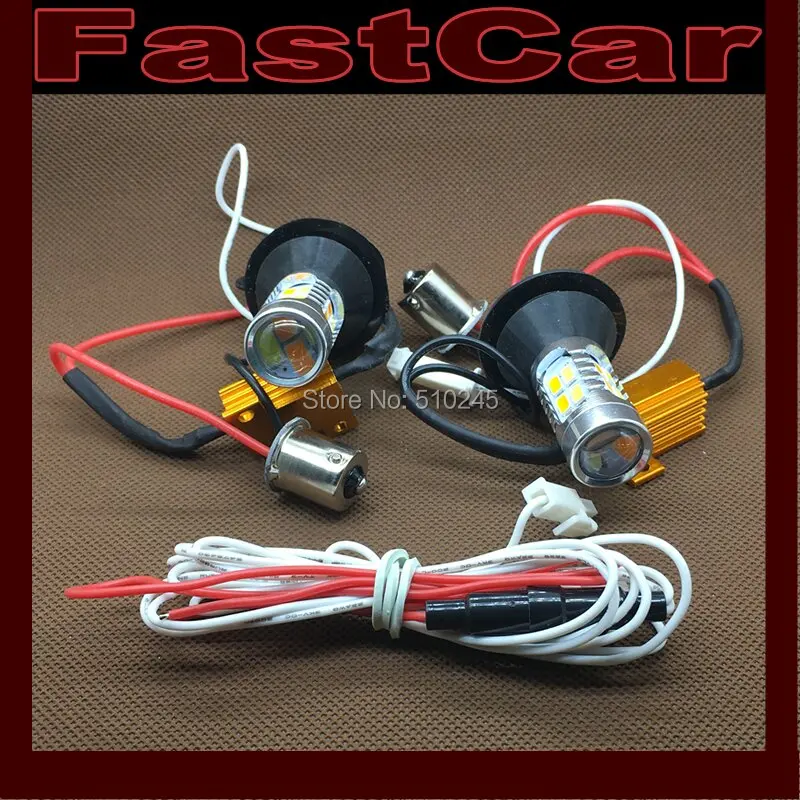 Ba15s 1156 двухцветные 20 SMD 5730 белый/янтарный S25 BA15S светодиодный лампы для передних