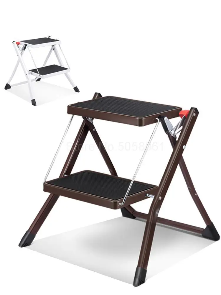 Домашняя Двухступенчатая маленькая лестница нескользящая портативная складная