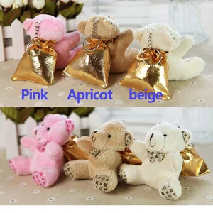 20 шт. коробка для свадебных подарков и сувениров, сумка для конфет, маленький мишка тедди с золотой, сумка, свадебные украшения