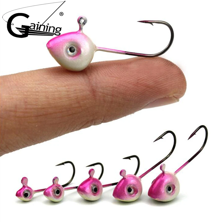 

30pcs Crank Jig Head Hook 0.5g 1g 2g 3g 4g 5g Jig Fishing Hook Lead Head Hook for Soft Bait Lure Freshwater Saltwater Fishing