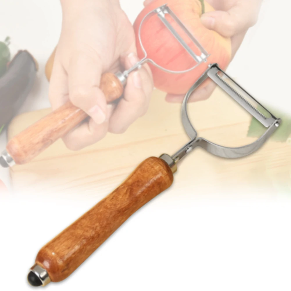 Portable Kitchen Manual Stainless Steel Wooden Handle Home Carrot Fruits Vegetables Quick Multi Use Practical Peeler Potato | Дом и сад
