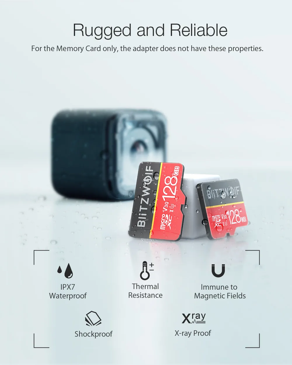BlitzWolf BW-TF1 класс 10 UHS-1 16 ГБ 32 ГБ UHS-3 V30 64 Гб 128 Гб Micro SD карта памяти с адаптером