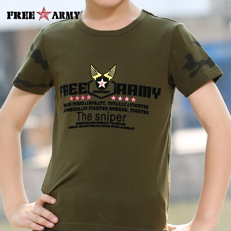 

FreeArmy Brand Summer Boys T-Shirts Cute Printing Cotton Tops Tees Unisex Anti-mosquito Function Tshirt Girl Children's Clothing