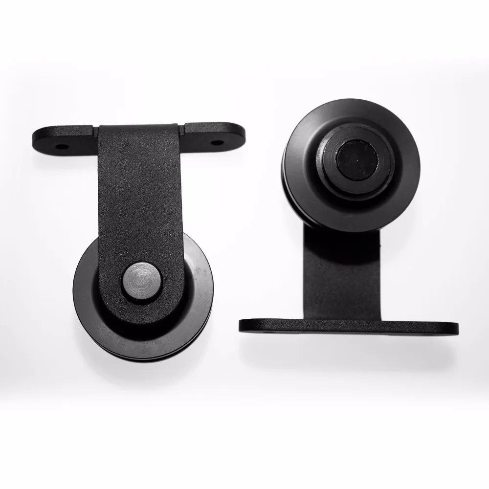 LWZH 7ft 9ft американский стиль деревянные раздвижные двери сарая DIY аппаратный комплект черная сталь Т-образный роликовый трек оборудование для одной двери