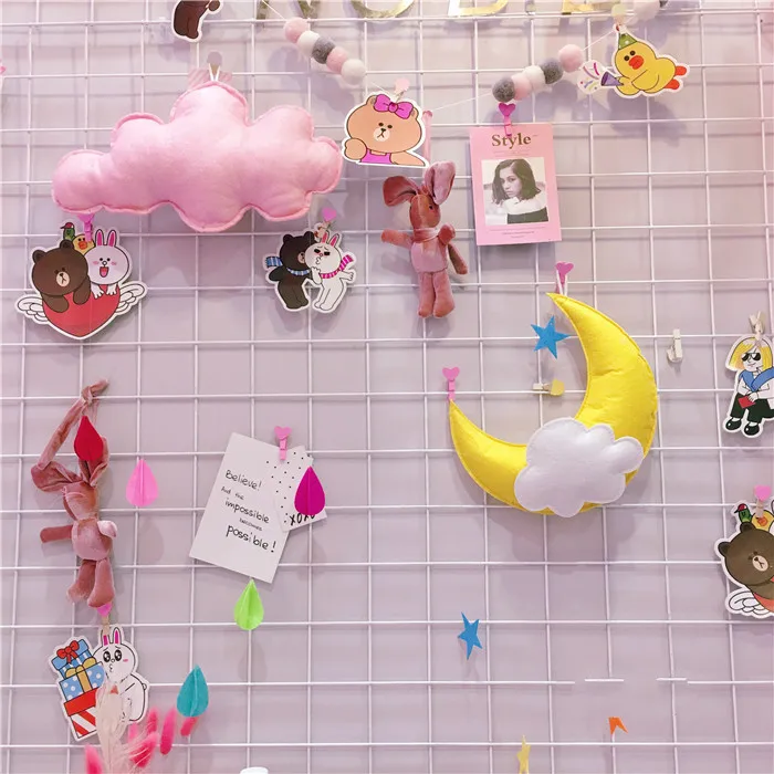 Ручная работа войлок красочные облака капли дождя луна украшения для детской