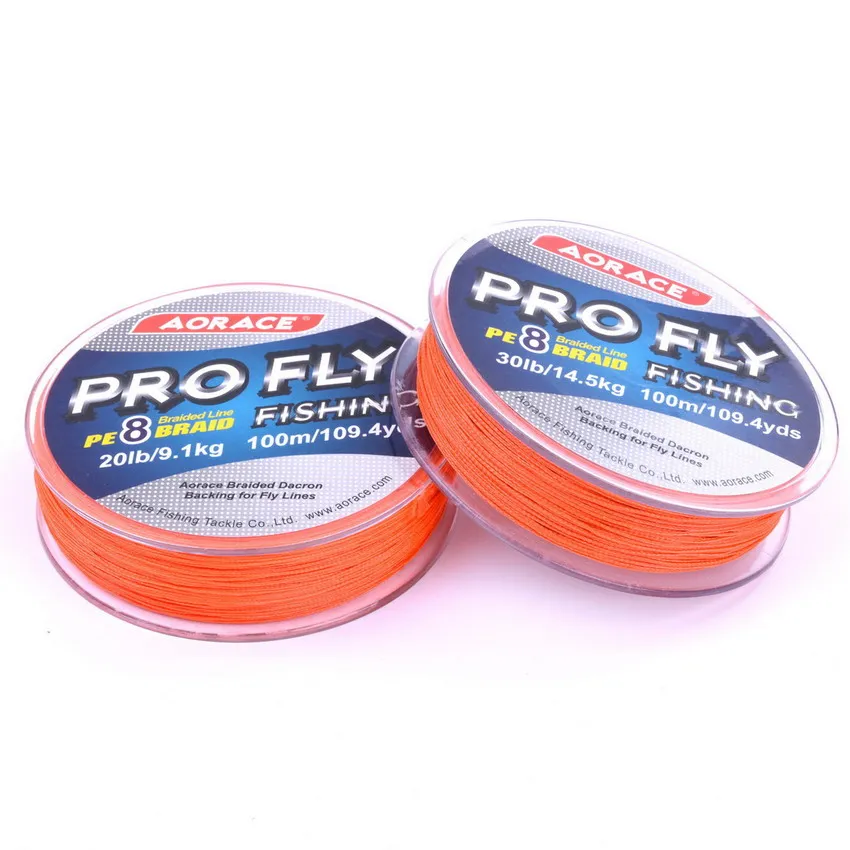 100 м 109,4 ярдов 20lb 25lb 30lb PE лавсан Плетеный Fly Резервное ЛИНИЯ 8weaves желтый/красный/белый цвет AOrace бренд Fly Line