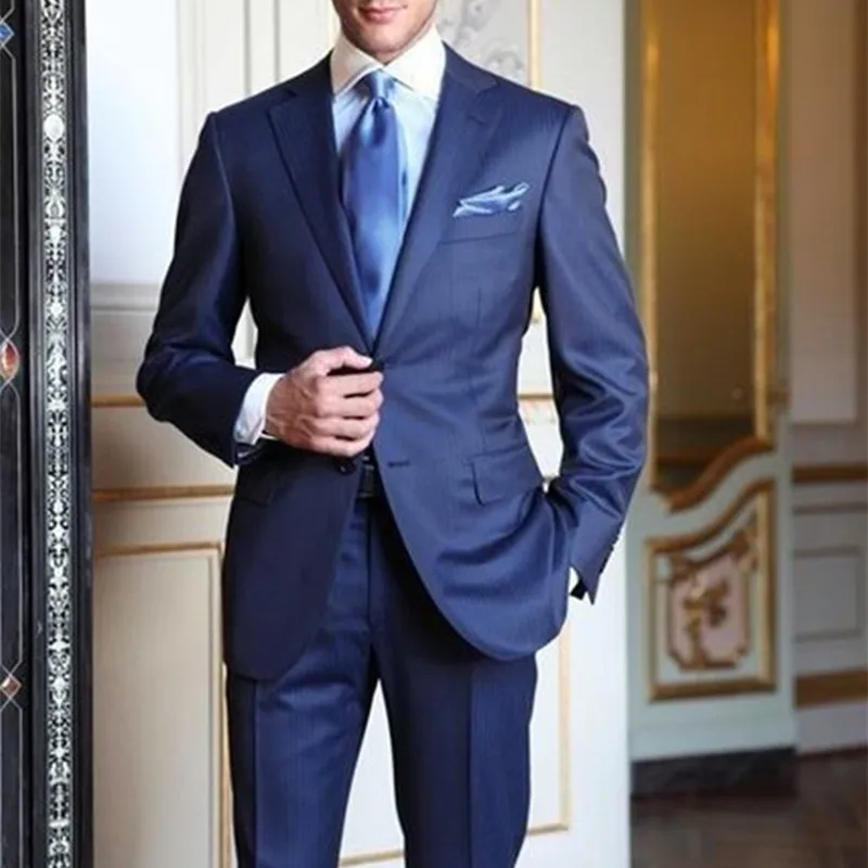 Custom Made Royal Blue Groom Tuxedos Official Custom 2017 Wedding Formal Men Suits Bridegroom Business Suit (Jacket+Pants+tie)