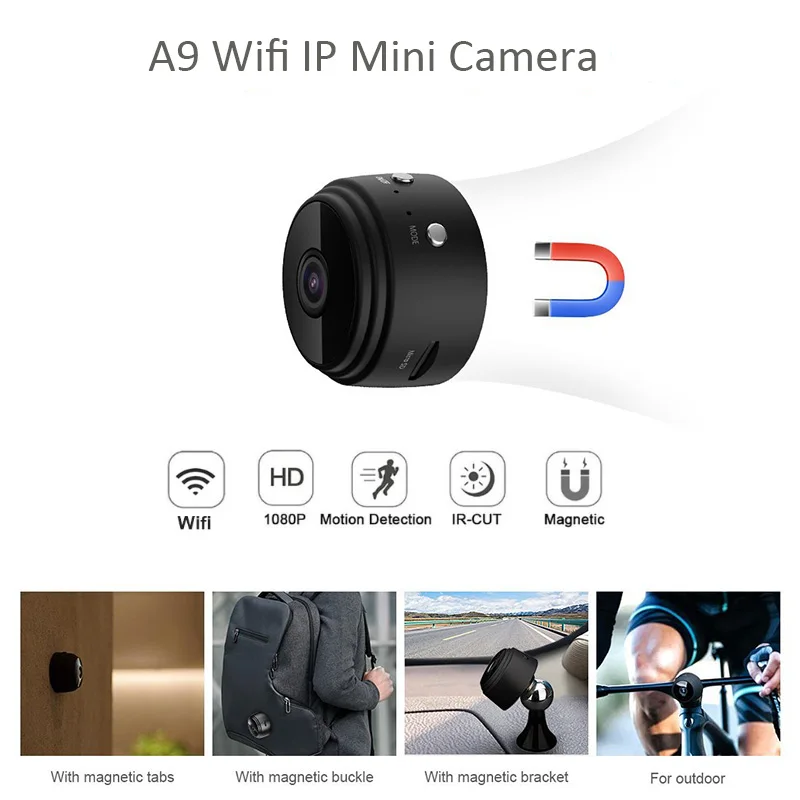 Мини Wi Fi камера A9 Full HD 1080P инфракрасная микро ночного видения беспроводная IP P2P