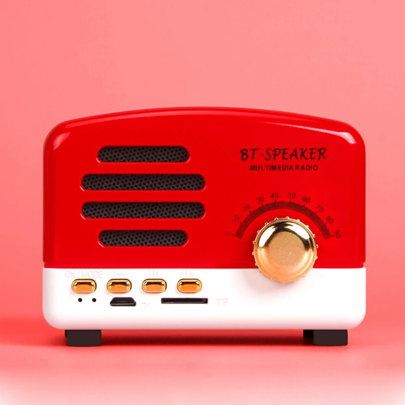 Мини Портативный Деревянный беспроводной Bluetooth динамик винтажный Fm