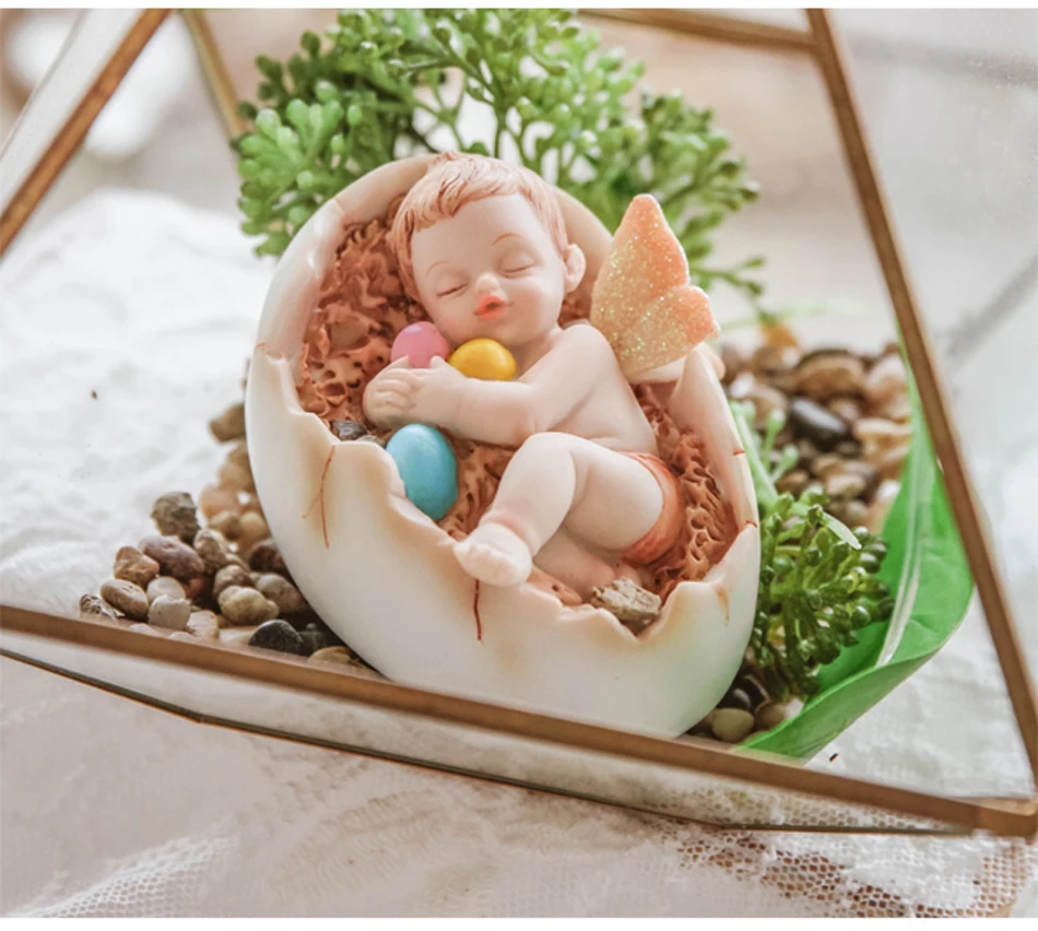 Европа смолы MengTaiqi кукла фигурки Моделирование ребенка сна миниатюрные ремесла дома детская комната украшения Аксессуары