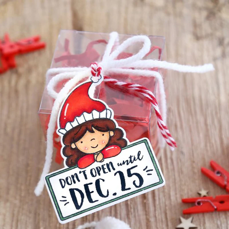 Dec 25 рождественские подарки Elfs прозрачные штампы для DIY бумажные карточки