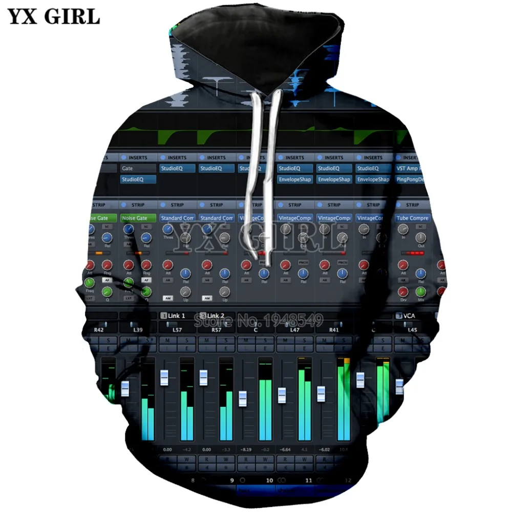 Толстовка YX GIRL Audio Ableton Live с 3D принтом новинка 2018 модная для мужчин и женщин