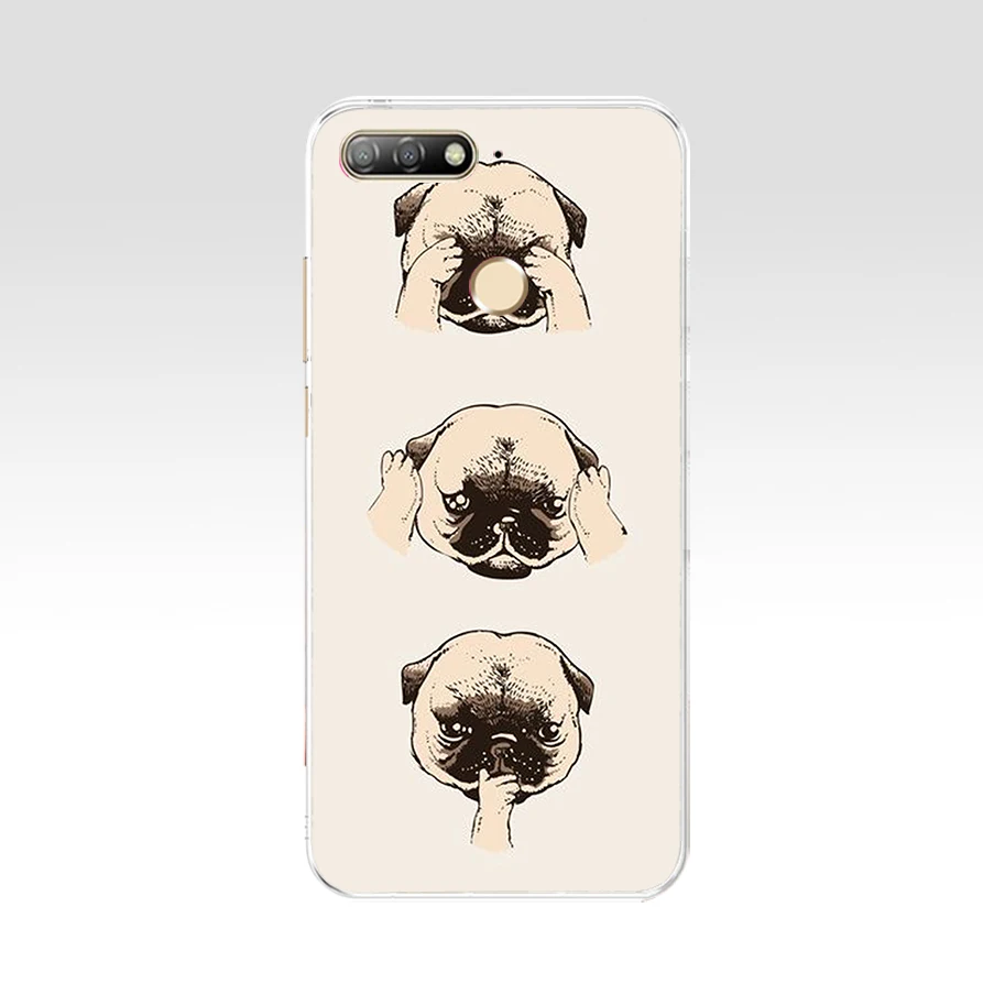 96 ZX Мопсов милый прекрасный дизайн мягкий кейс из силикона и ТПУ для Huawei Честь P8