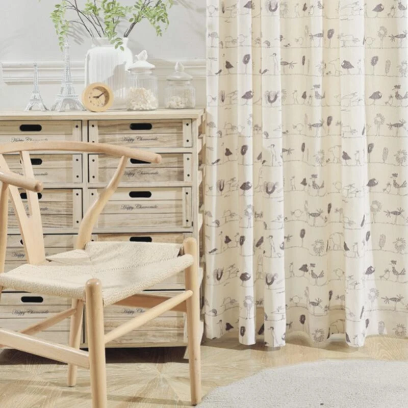 Шторы из прозрачной ткани с мультяшным принтом для детской комнаты мальчиков