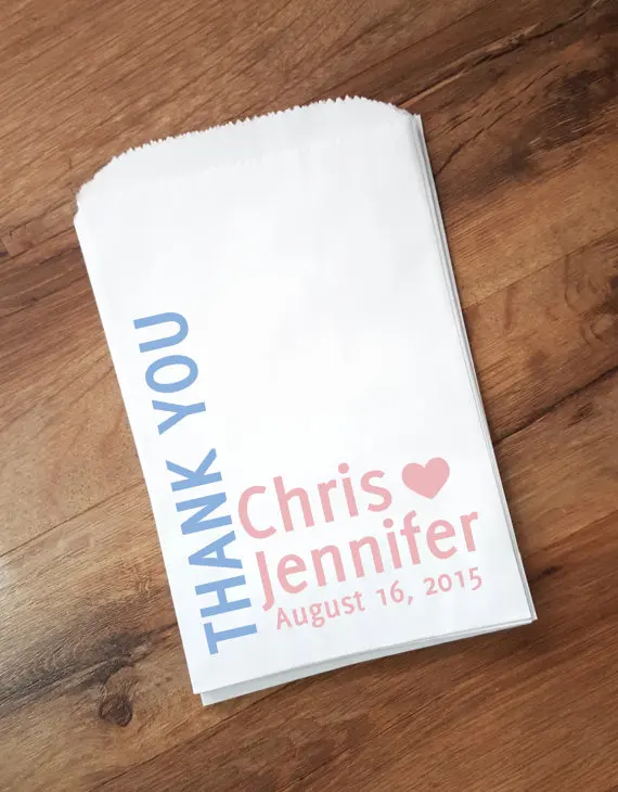 

personalized Thank You Wedding popcorn candy Buffet treat gift bar bags BIRTHDAY Bridal baby Shower Bakery Cookie Favors pouches