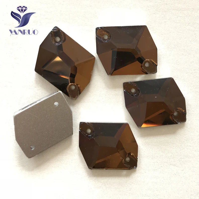 

YANRUO #3265 Smoked Topaz Cosmic Diamond Art Accessories Flat Back Rhinestone Crystal Strass Sew On Stones For Clothes