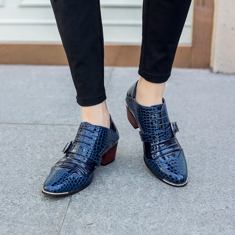 Туфли-оксфорды мужские из лакированной кожи Роскошные обувь для