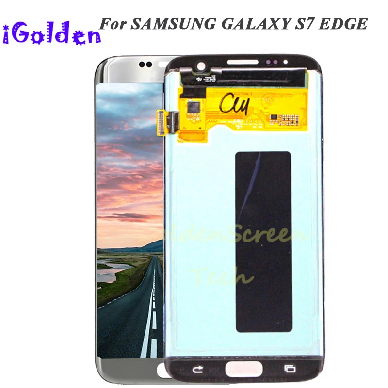 ЖК-дисплей с рамкой для SAMSUNG GALAXY S7 EDGE G935 G935F сенсорный экран дигитайзером в сборе