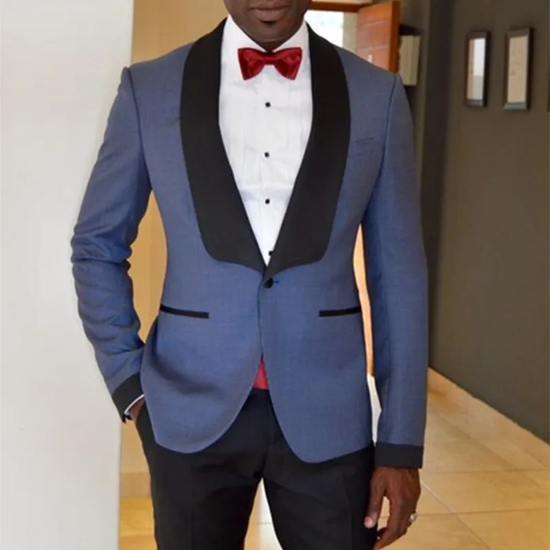 Черный атласный платок с отворотом серый мужской костюм формальный жених