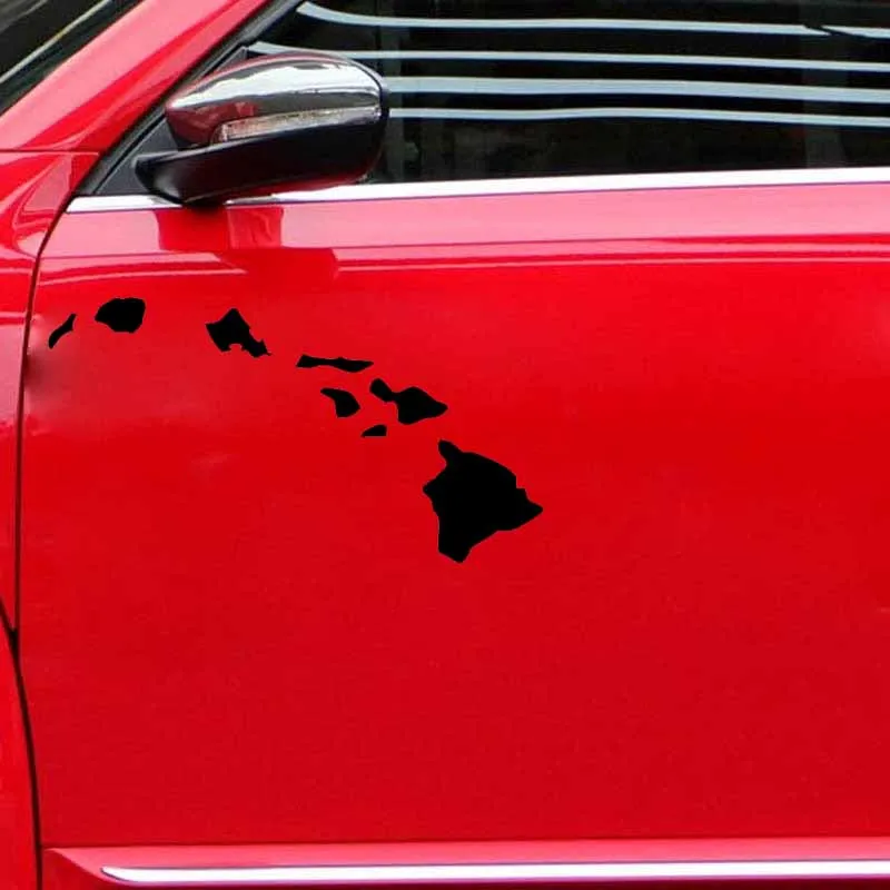 

YJZT 16.4CM*8.8CM Fashion Hawaiian Islands Map Vinyl Car-styling Decal Car Sticker Black/Silver Graphical C11-0937