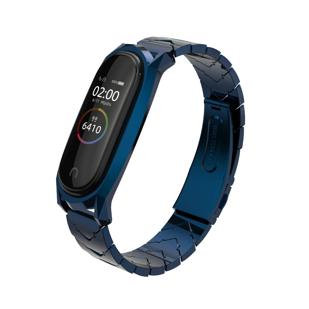 Mi band 4 ремешок металлический браслет для Xiaomi mi Band 4 3 ремешок Безвинтовой из нержавеющей стали mi Band 3 наручные смарт-браслеты аксессуары