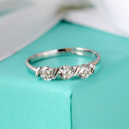 Классические 3 шт 0.25ct прозрачные циркониевые Кристальные женские кольца на палец