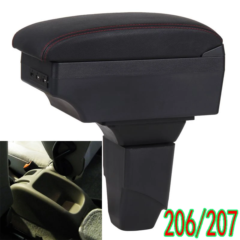 Для Peugeot 206 подлокотник коробка Автозапчасти для заряжаемый usb центральный