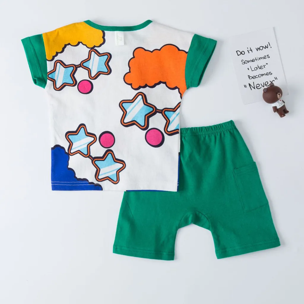 pyjamas kids cotton toddler cartoon children pajamas sets for baby girls boys short sleeve summer sleepwear pyjama infant | Детская