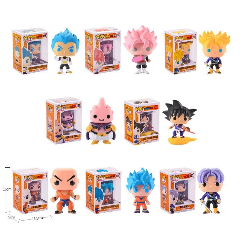 FUNKO POP 10 см аниме Dragon Ball ПОП Супер Saiyan bule Goku Вегета красные волосы фигурка ПВХ