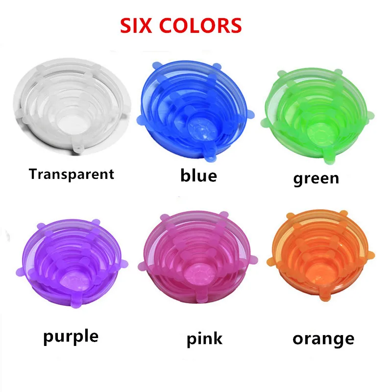 Универсальная силиконовая крышка YOTOP 6 шт./компл. пищевая упаковка Saran