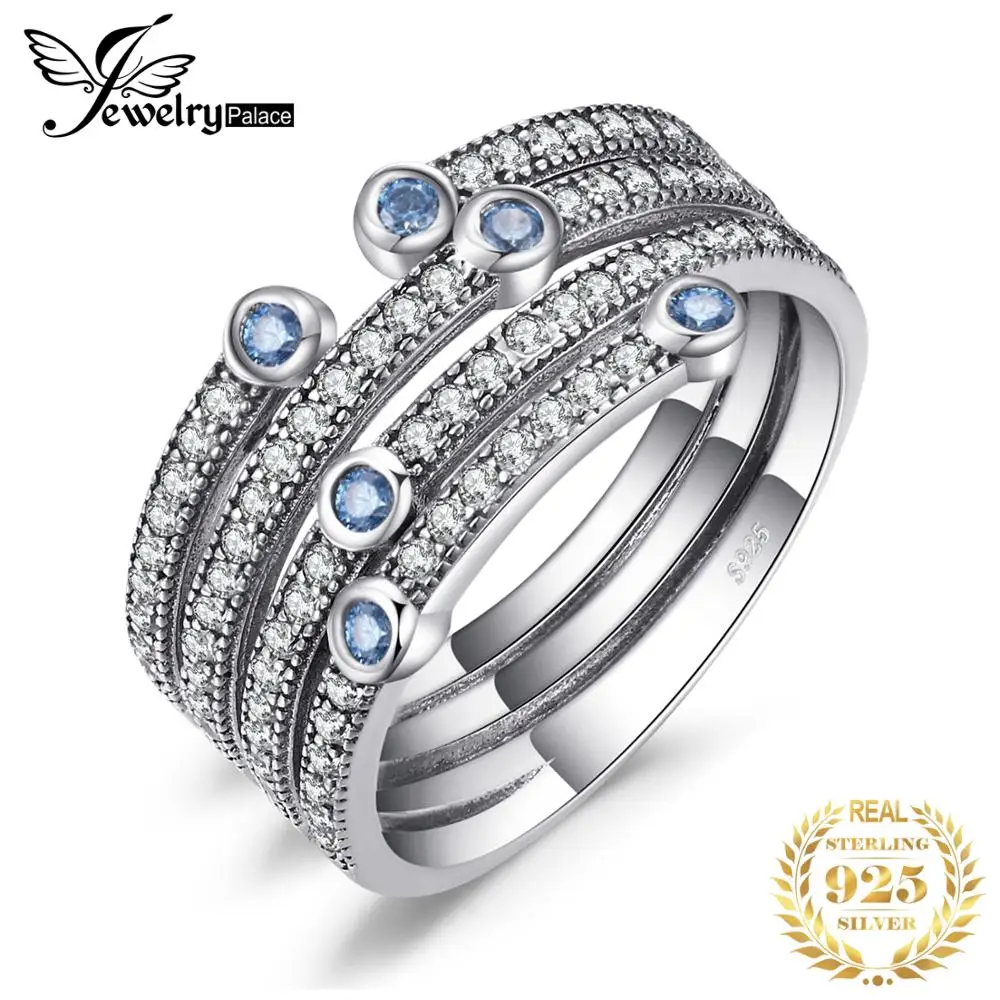 Jewelrypalace 925 стерлингов Серебряные кольца Cubic Zirconia Wedding Band Обручение Ring коктейльные