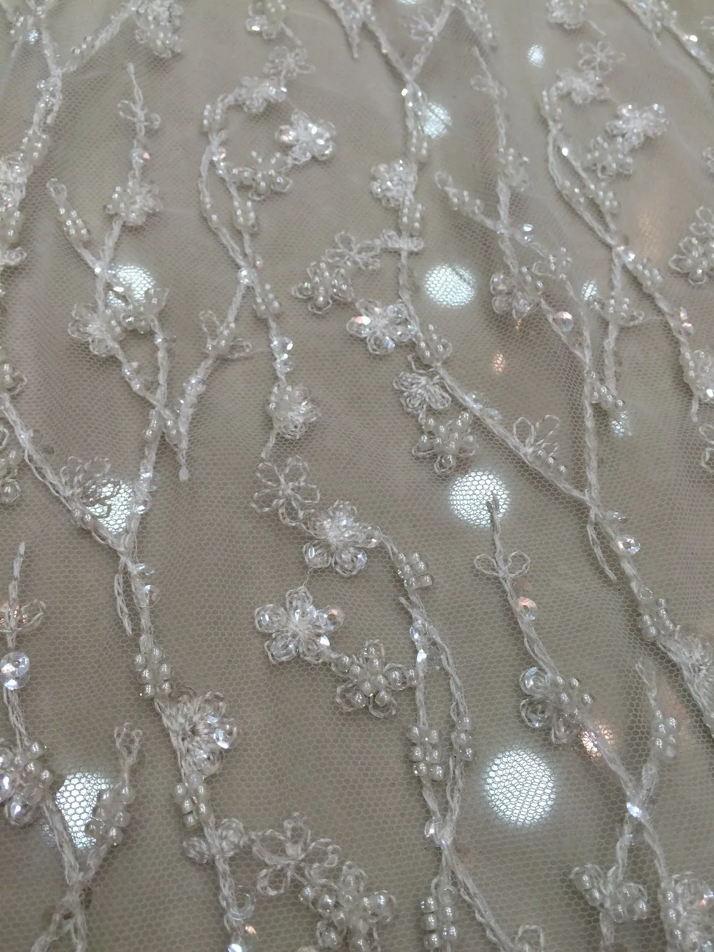 5 ярдов сухие кружева со стеклянными бусинами Высококачественная стандартная