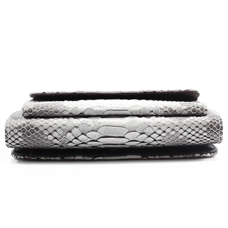 Повседневный клатч из натуральной кожи с узором под крокодила для телефона