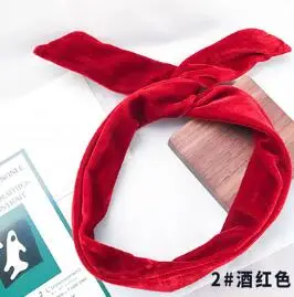 wine red Новое поступление, модные женские бархатные ободки с заячьими ушками, милые элегантные головные уборы для девушек, женские корейские винтажные аксессуары для волос - Цвет: wine red