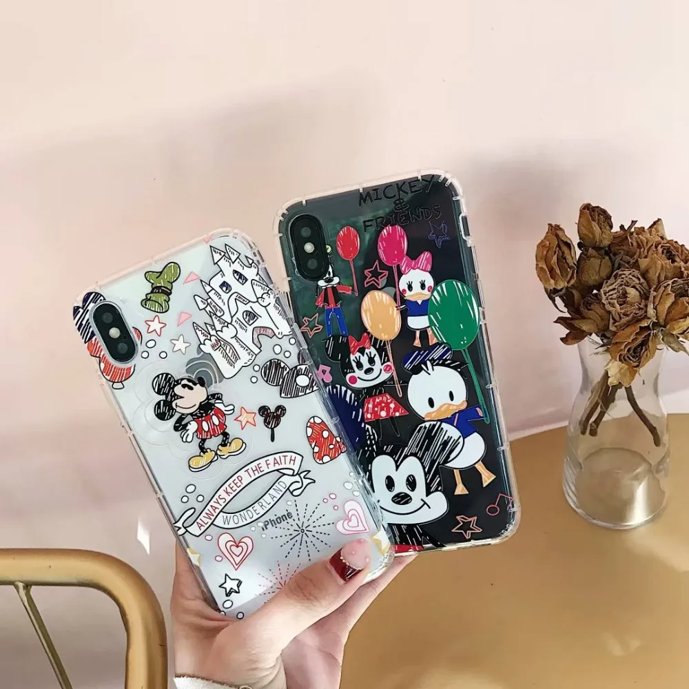 Чехол Hazy beauty для iphone 7 прозрачные силиконовые чехлы с рисунком Микки iPhone X XS XR Max 6 6S