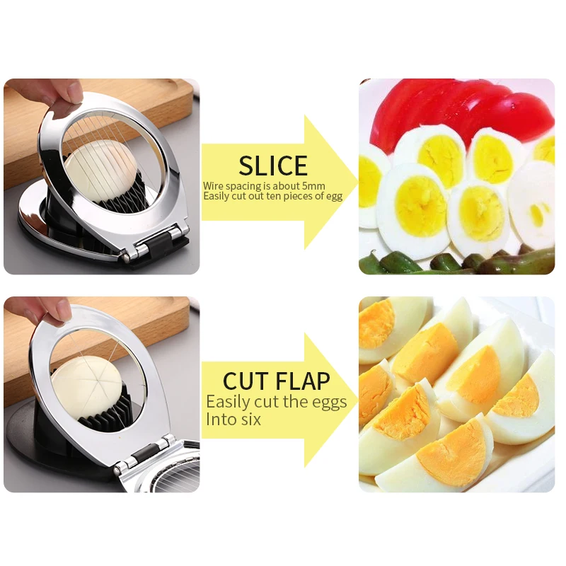 

JueQi Egg Slicer, Egg Tool Heavy Duty Slicer for Strawberry Fruit Garnish Slicer, Stainless Steel Wire with 3 Slicing Styles
