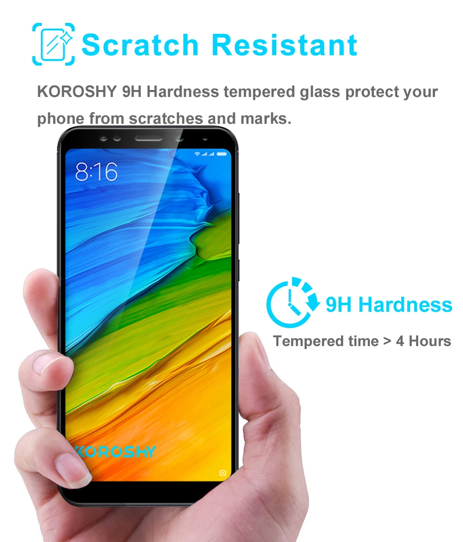 KOROSHY полное покрытие закаленное стекло для Xiaomi Redmi 5 Plus Redmi5 Xiomi защита экрана