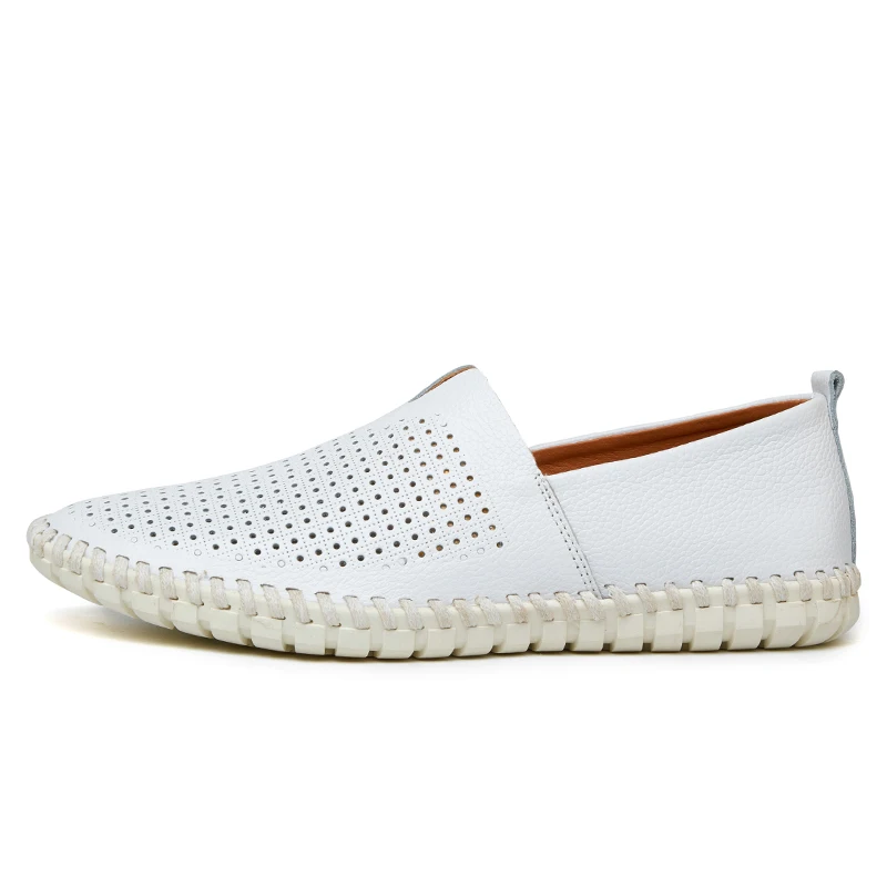 2019 Men Casual Shoes Flats Summer Brethable Genuine Leather Business Work Loafers Zapatos Hombres Big Size 47 | Обувь