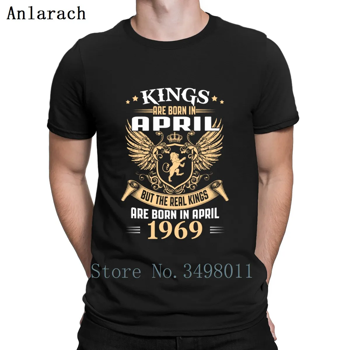 Kings Legends Born In April 1969 Футболка Дизайн Хлопок Streetwear уличная Подарочная Базовая