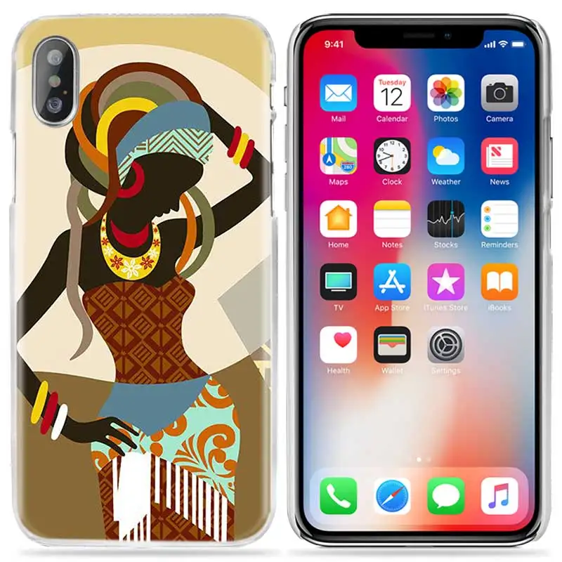 Африканская женщина чехол для iPhone XS Max XR X 10 7 7S 8 6 6S Plus 5S SE 5 4S 4 5C 11 Жесткий PC Пластиковый чехол для телефона Coque Fundas Capa - Цвет: 08