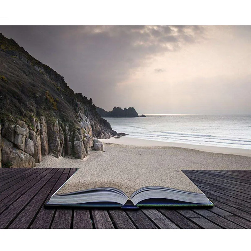 5D DIY Алмазная картина Пляжная книга пейзаж вышивка крестиком полная круглая