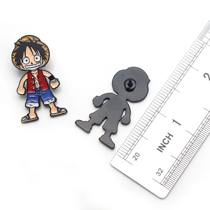 Homegaga Luffy цинковый галстук мультяшная металлическая брошь воротник броши джинсы