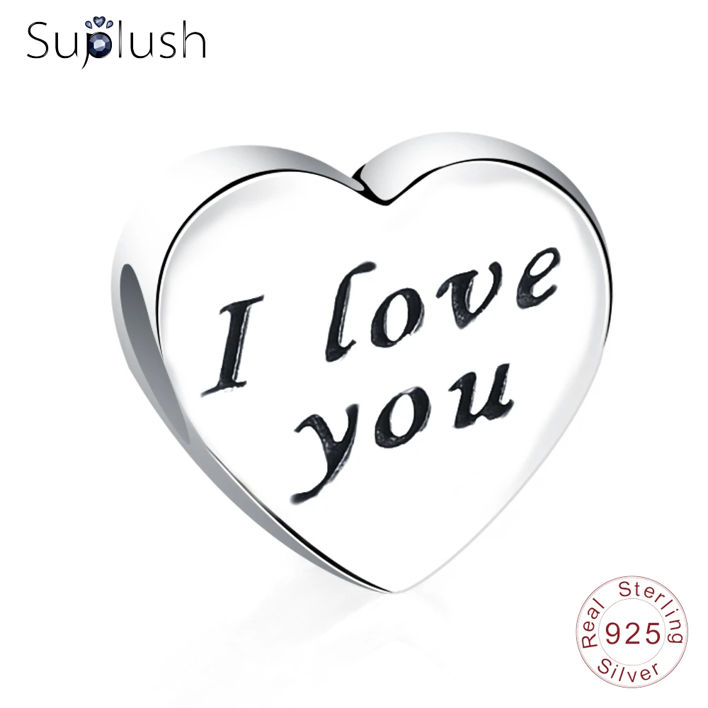 Suplush новый 100% стерлингового серебра 925 пробы шарик Любовь Сердце и мама Шарм для