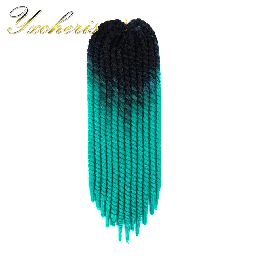 YXCHERISHAIR HAVANA mambo твист вязание крючком плетение волос 1 шт./упак. 2" 120 г эффектом деграде(переход от темного к черного, серого и синего цвета синтетический Высокая Температура волокна