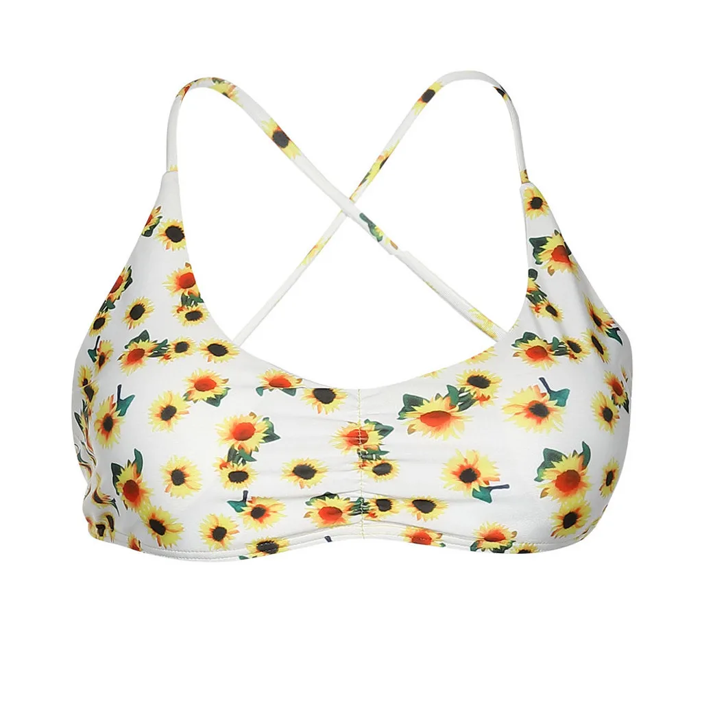 Женская мода 2019 новая пляжная одежда женский купальник бикини с подсолнухами