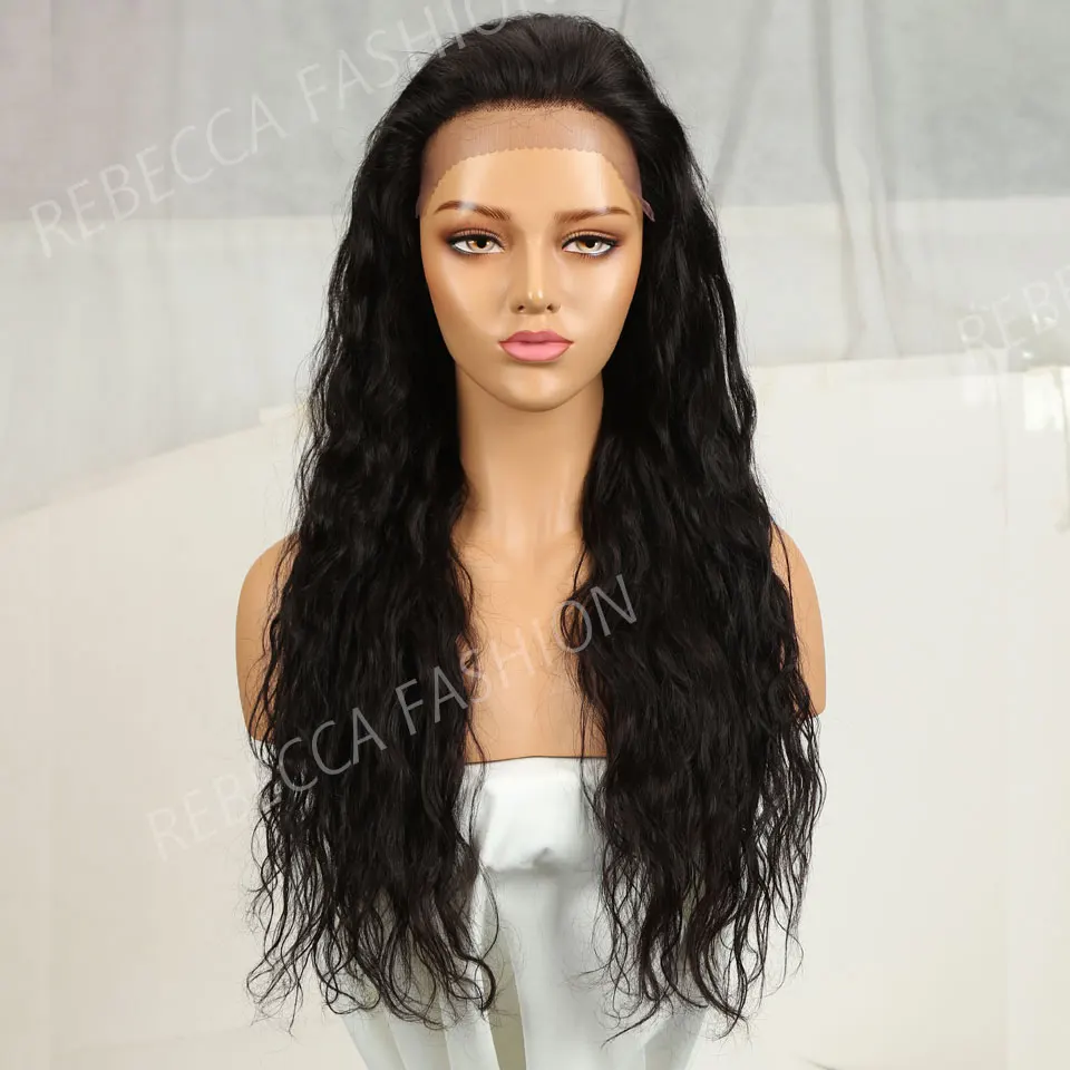 Волнистые волосы Rebecca для женщин черные волнистые кружевные 12 16 20 24 дюйма
