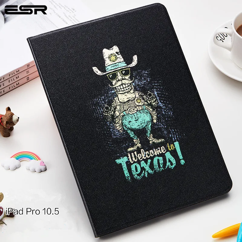 Для новых iPad iPad Pro 10,5 дюймов Чехол, ESR иллюстраторы серии Умный чехол с автоматическим выключением/пробуждением задняя крышка для Apple iPAD 10,5
