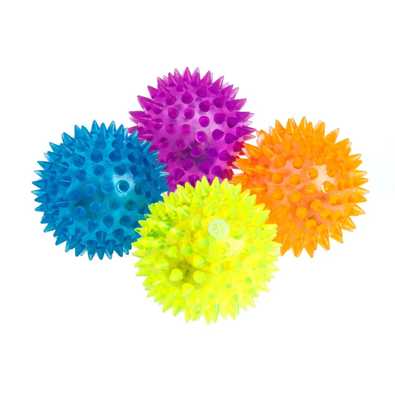 1PC Dog Puppy Cat Pet Led Whistle Squeaker Rubber Chew Bell Ball Playing Toy 6.5CM